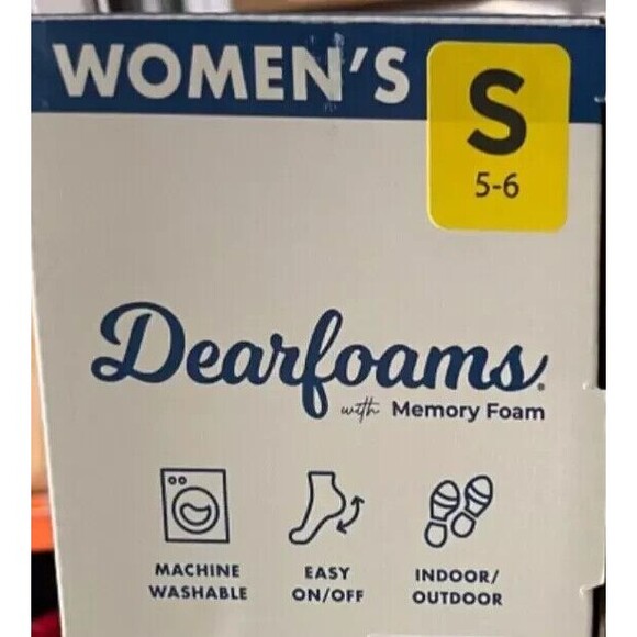 Dearfoams Women’s  Memory Foam Indoor/Outdoor Slippers, Gray, S (5-6) - Picture 8 of 8